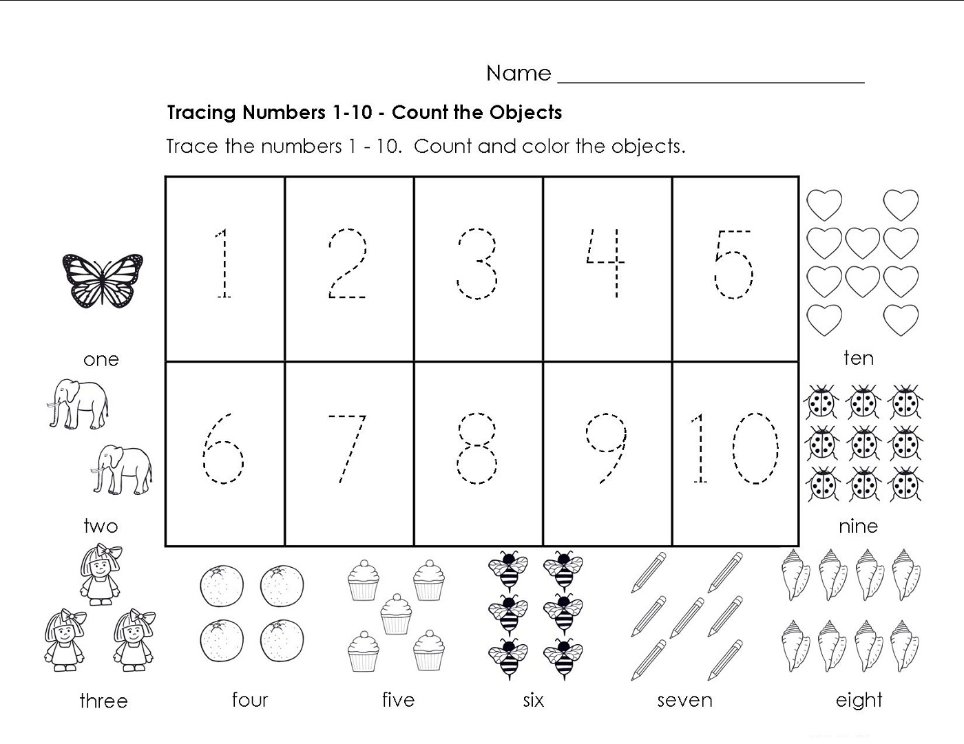 Traceable Numbers 1-10 Worksheets To Print | Activity Shelter - Printable Number Puzzles 1-10