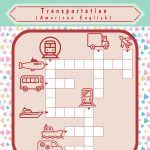 Transportation Worksheets: Crossword Puzzles   Printable Transportation Puzzles