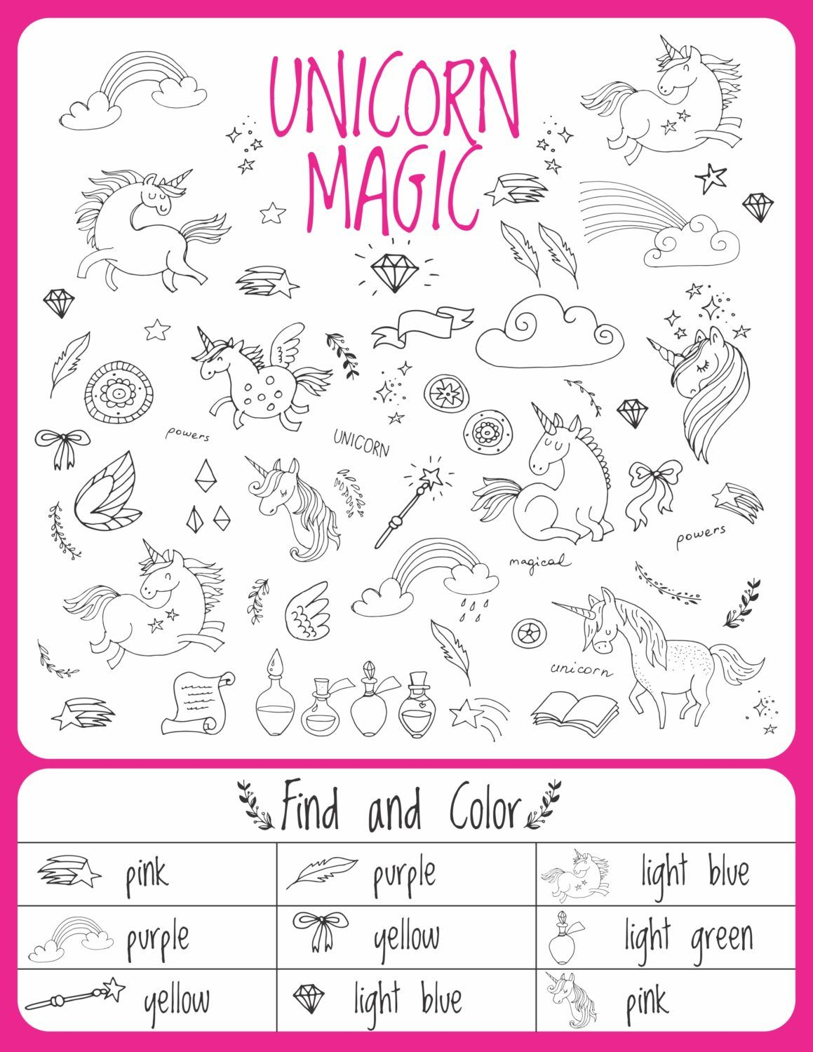 Unicorn Birthday Games Activities Puzzles In 2019 | Chloe 4Th - Printable Unicorn Puzzles