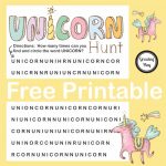 Unicorn Hunt Word Find Free Printable   Growing Play   Printable Unicorn Puzzle