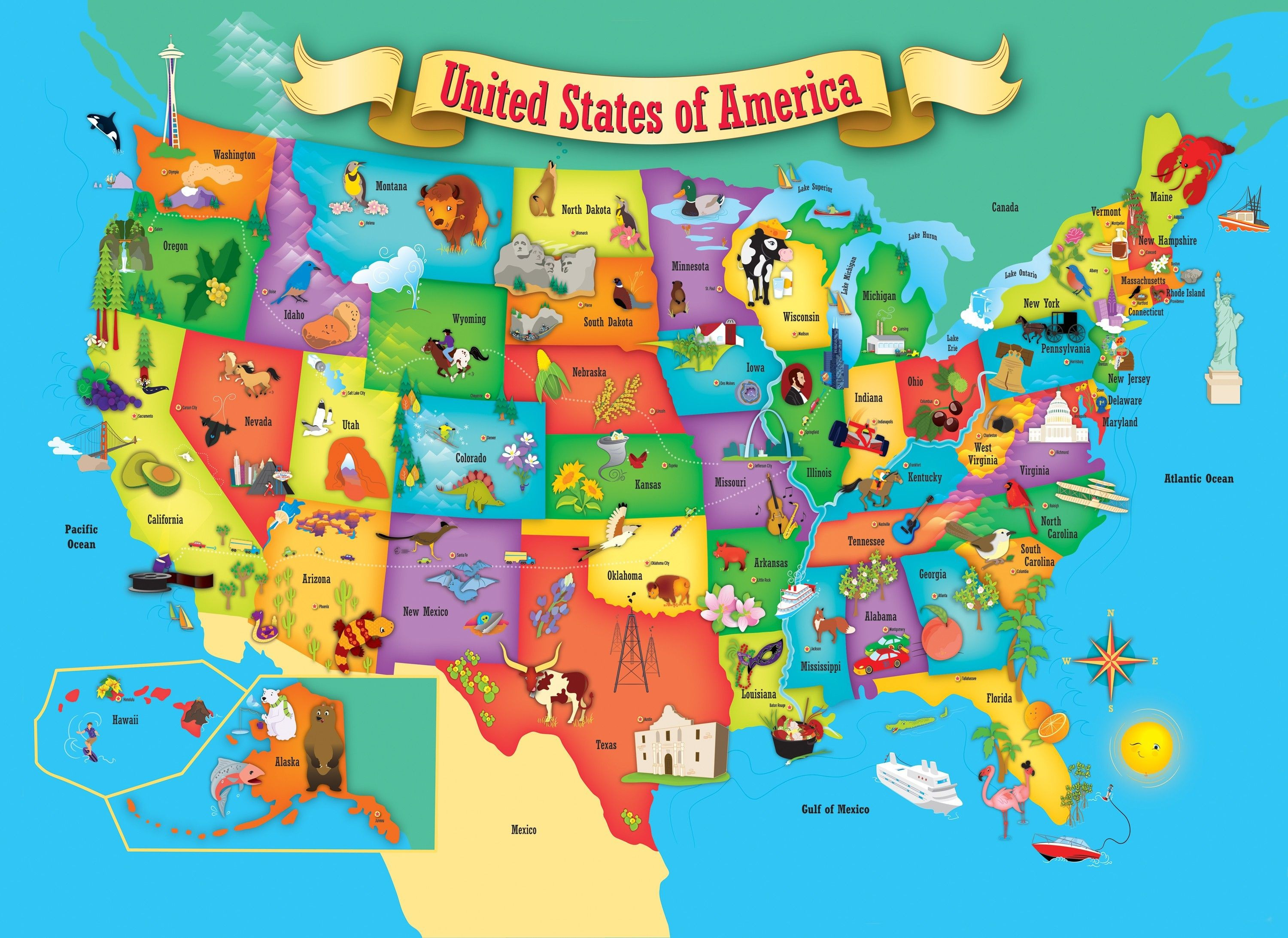 United States Map Printable Puzzle New Us Geography Map States Best 