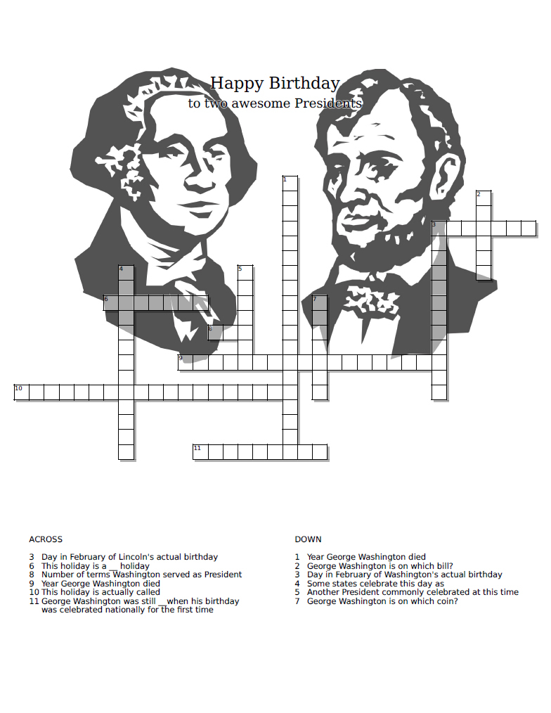 Untitled Document - Presidents Crossword Puzzle Printable