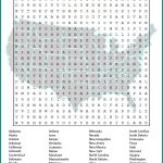 Us Geography Worksheet   All 50 States Word Search | Learning   50 States Crossword Puzzle Printable