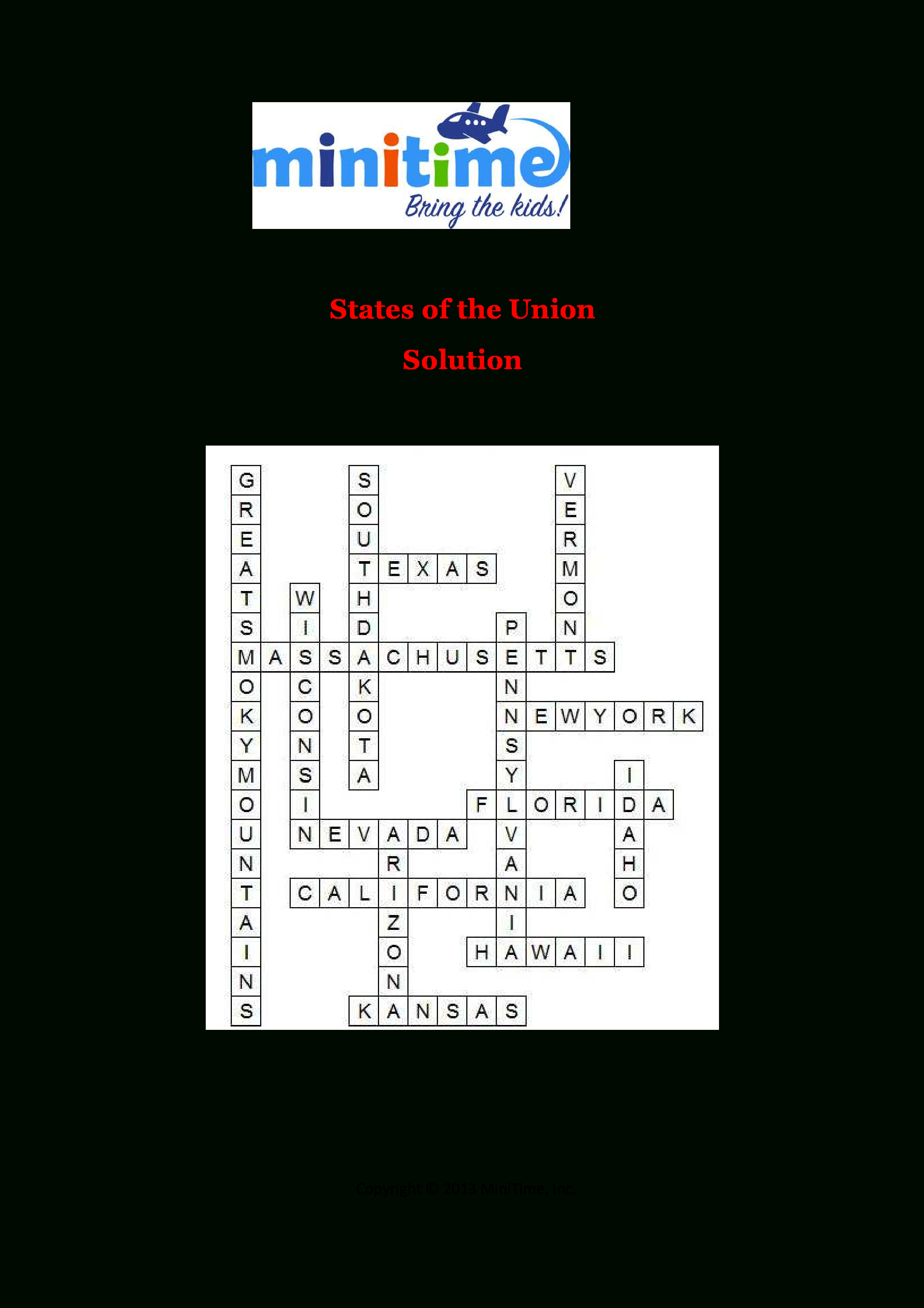 Us States Fun Facts Crossword Puzzles | Free Printable Travel - Printable United States Crossword Puzzle