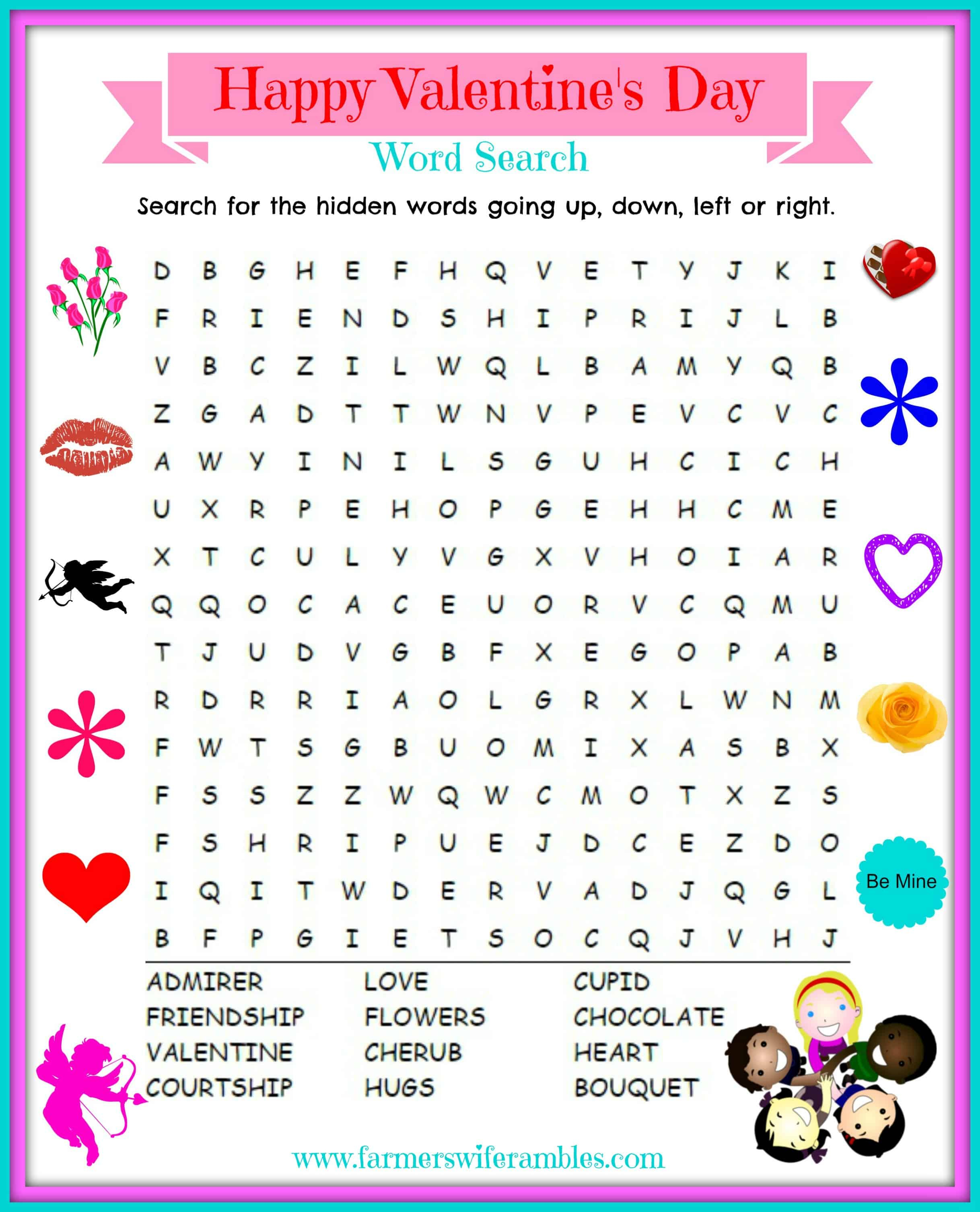 Valentines Day Printable Wordsearch - Farmer's Wife Rambles - Printable Christian Valentine Puzzles