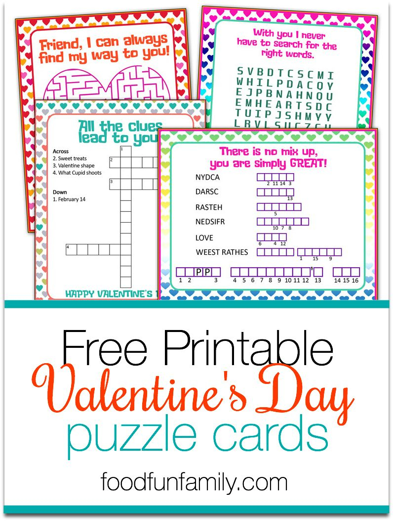 Valentine's Day Puzzle Cards {A Free Printable} | Valentine's Day - Free Printable Valentine Puzzle