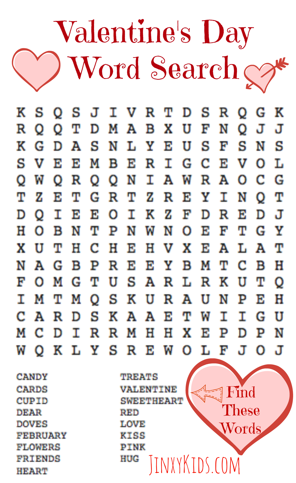 Valentines Day Word Search | Valentines Day | Valentines Day Words - Printable Christian Valentine Puzzles