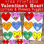 Valentine's Heart Letters And Phonics Puzzles Free Printable     Free Printable Heart Puzzle