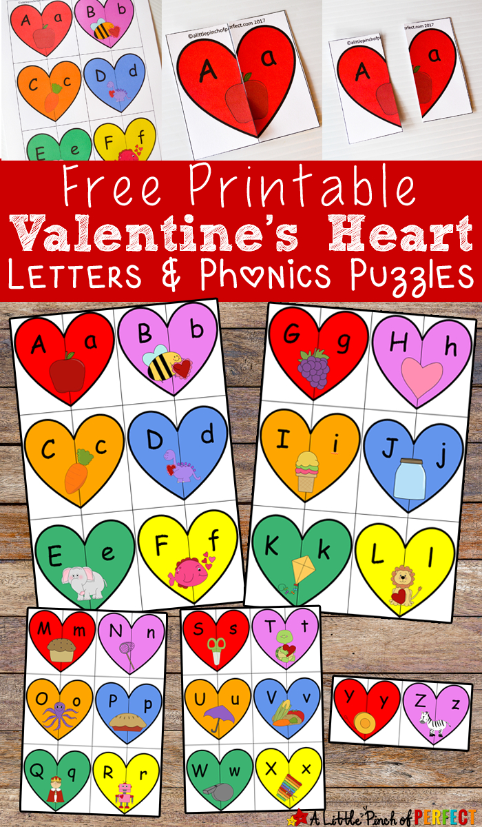Valentine&amp;#039;s Heart Letters And Phonics Puzzles Free Printable - - Free Printable Heart Puzzle