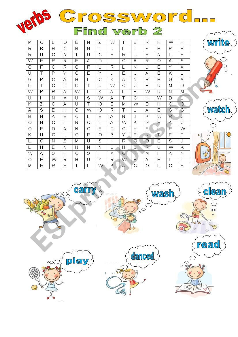 Verb Puzzle - Esl Worksheetgulaysa - Worksheet Verb Puzzle