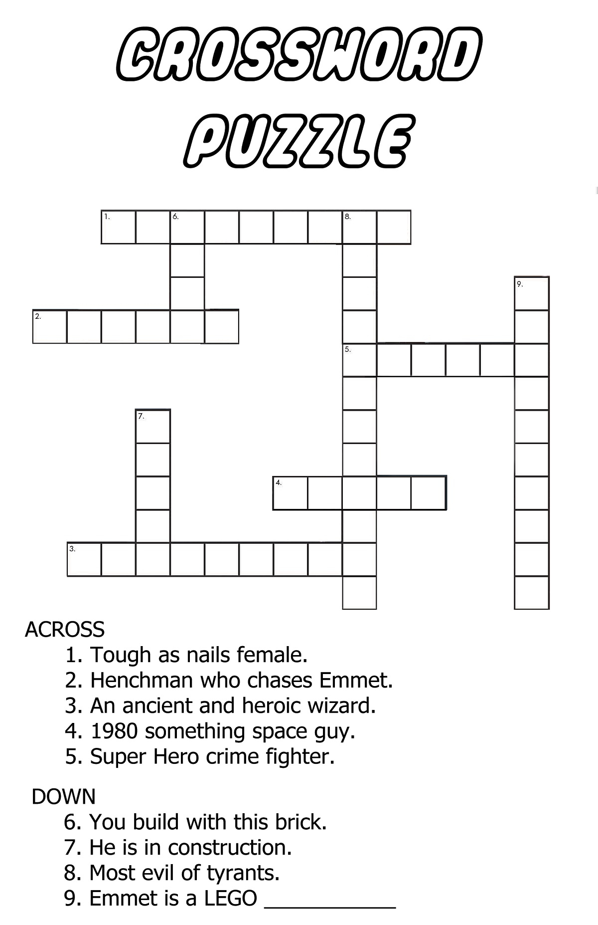 Printable Elementary Crossword Puzzles | Printable Crossword Puzzles