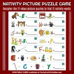 Wendy Legendre On Twitter: "nativity Christmas Picture Puzzle Game   Printable Christmas Rebus Puzzles