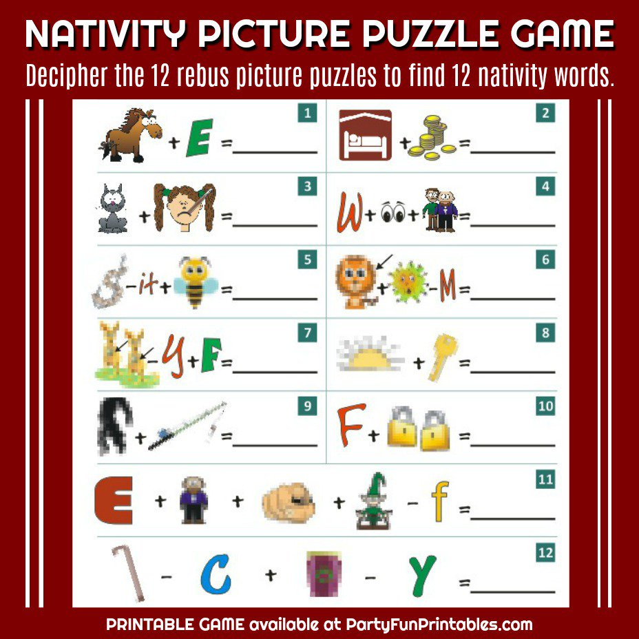 Wendy Legendre On Twitter: &amp;quot;nativity Christmas Picture Puzzle Game - Printable Nativity Puzzle