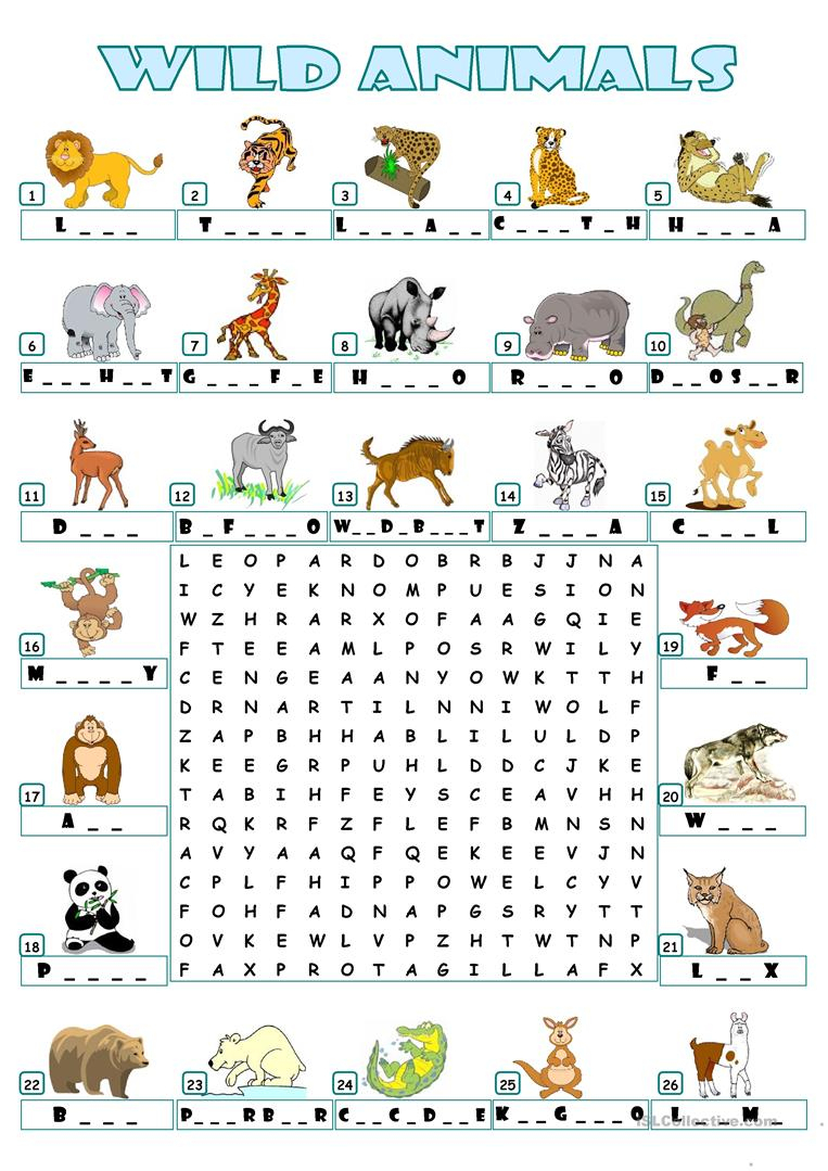 Wildlife Crossword Puzzle Printable | Printable Crossword ...