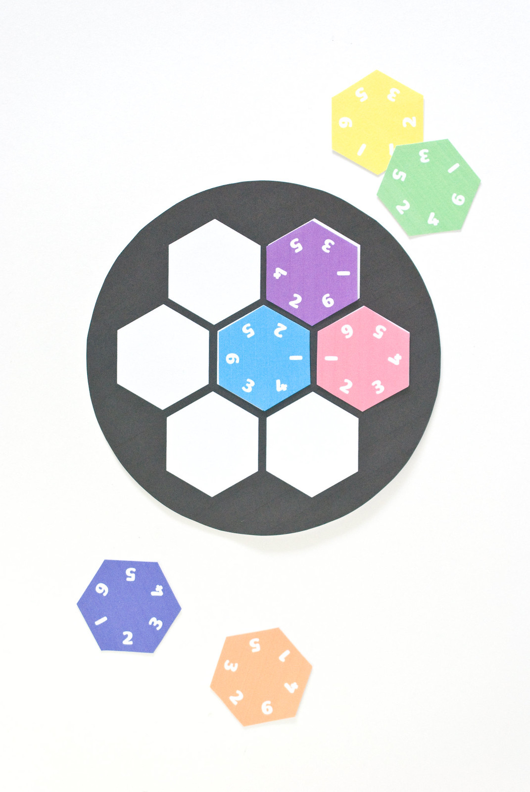 Wild Olive: Printable // Hexagon Number Puzzle - Printable Hexagon Puzzle