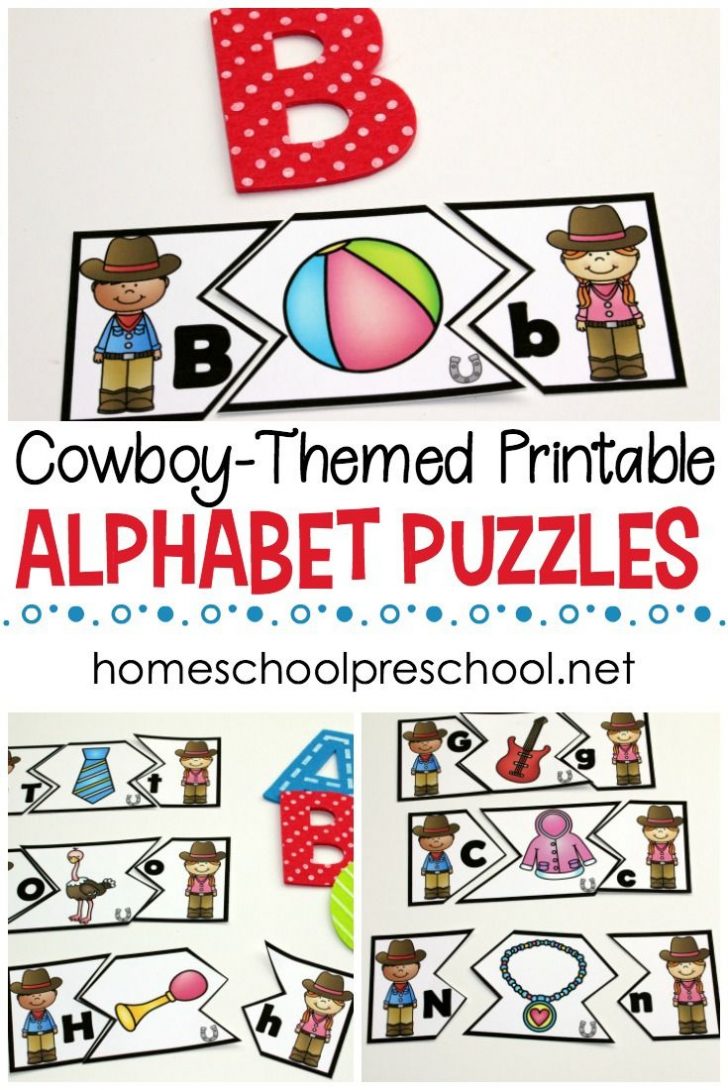 wild west themed alphabet puzzle printables homeschool preschool