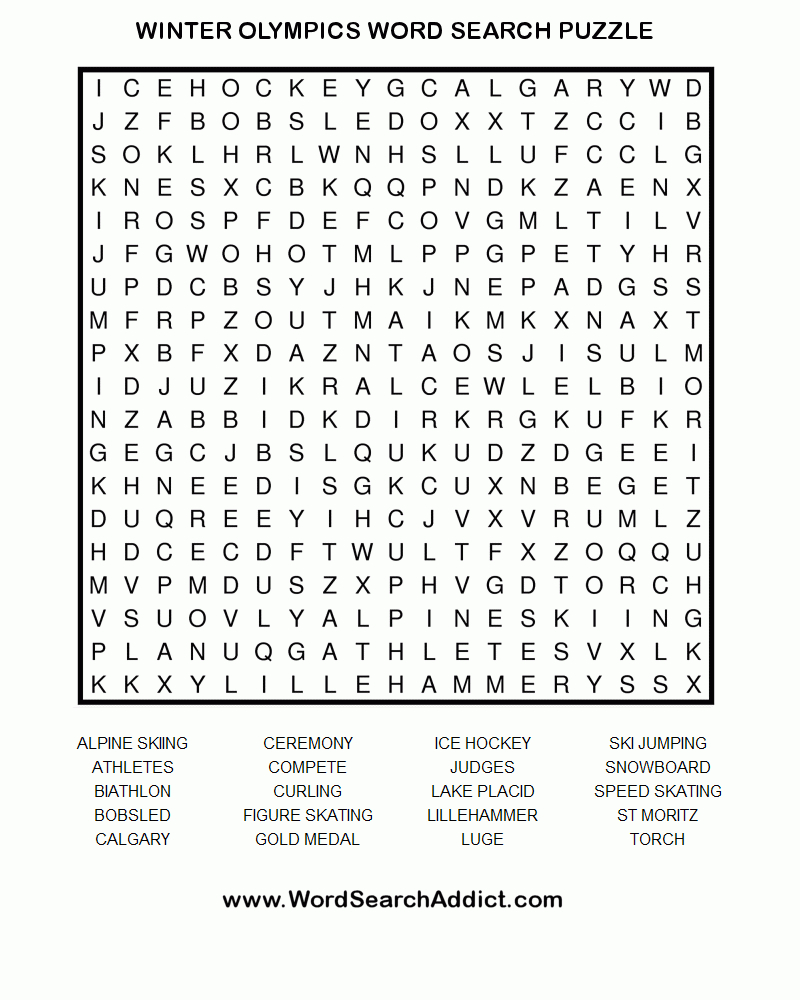 Printable Winter Puzzle Printable Crossword Puzzles