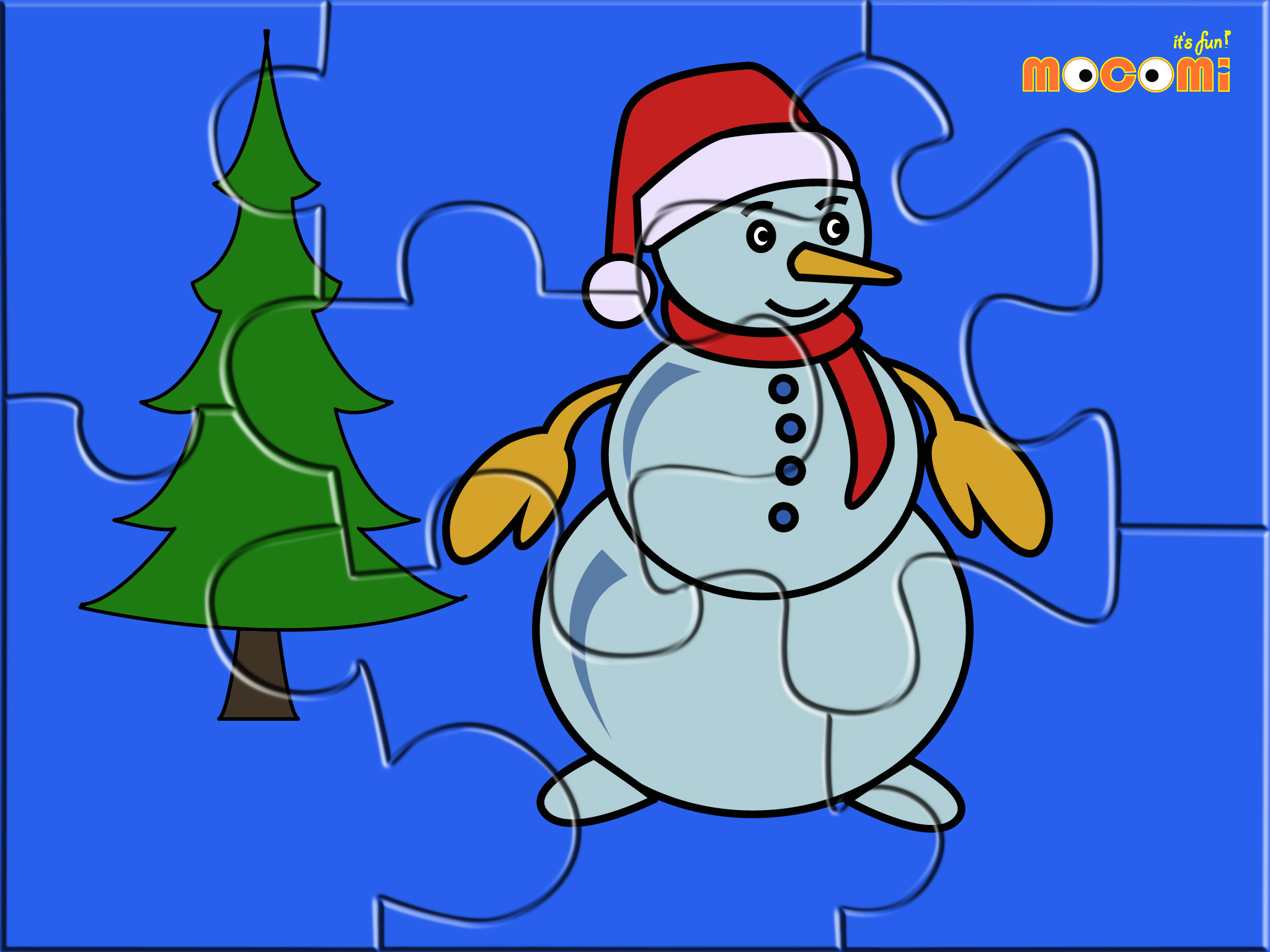 Winter Snowman - Jigzaw Puzzles For Kids | Mocomi - Printable Jigsaw Puzzles For Preschoolers