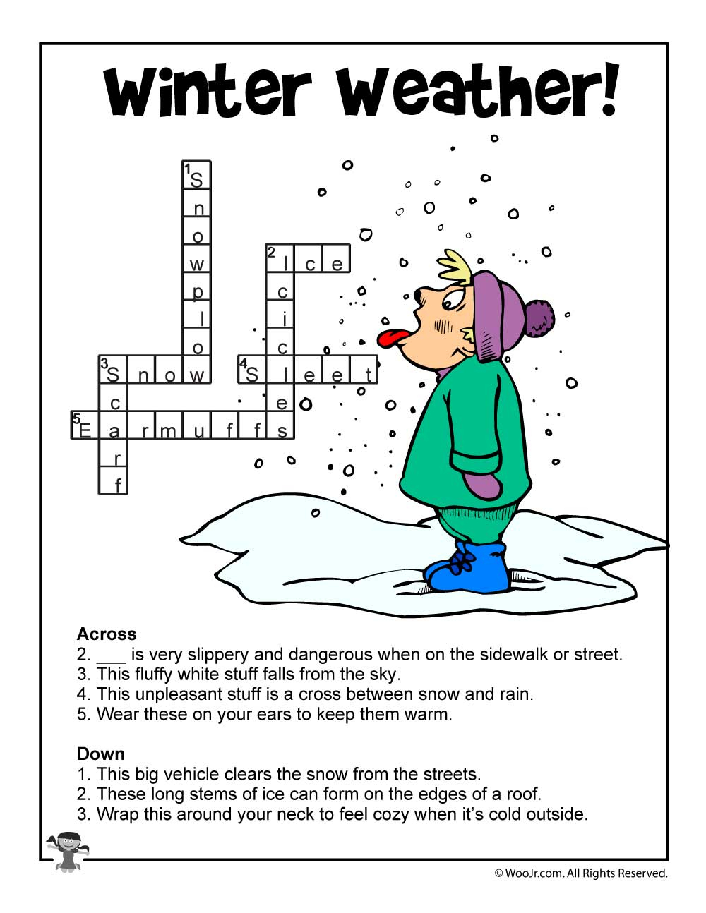 Winter Word Puzzles &amp;amp; Compound Words Vocabulary Worksheets | Woo! Jr - Printable Compound Word Crossword Puzzle