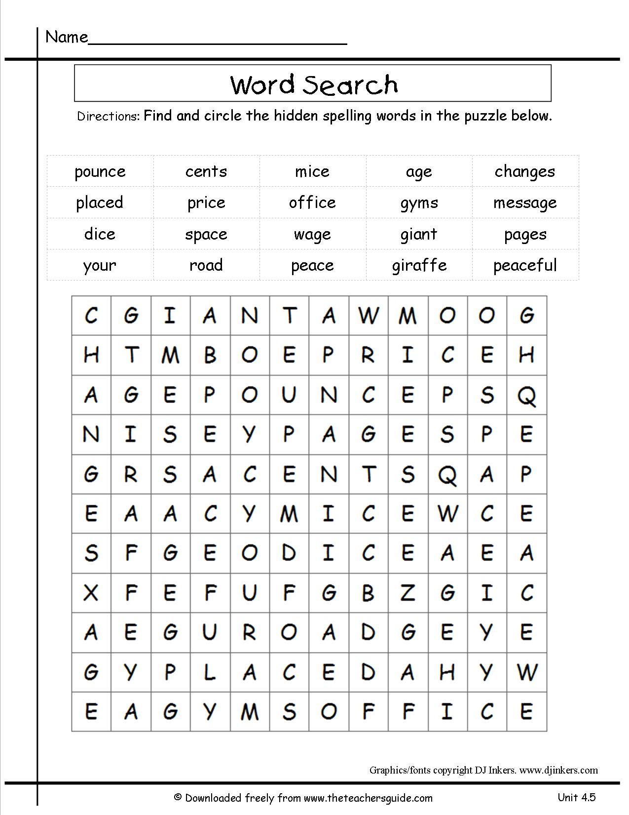 Crossword Puzzles For Third Graders