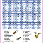 Word Search Musical Instruments (Hard Version) | Printables | Hard   Printable Music Puzzles