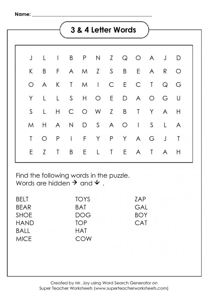 Free Printable Crossword Puzzles For Grade 1