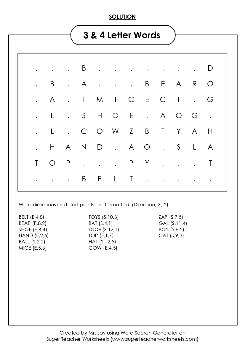 Word Search Puzzle Generator - X Puzzle Worksheet