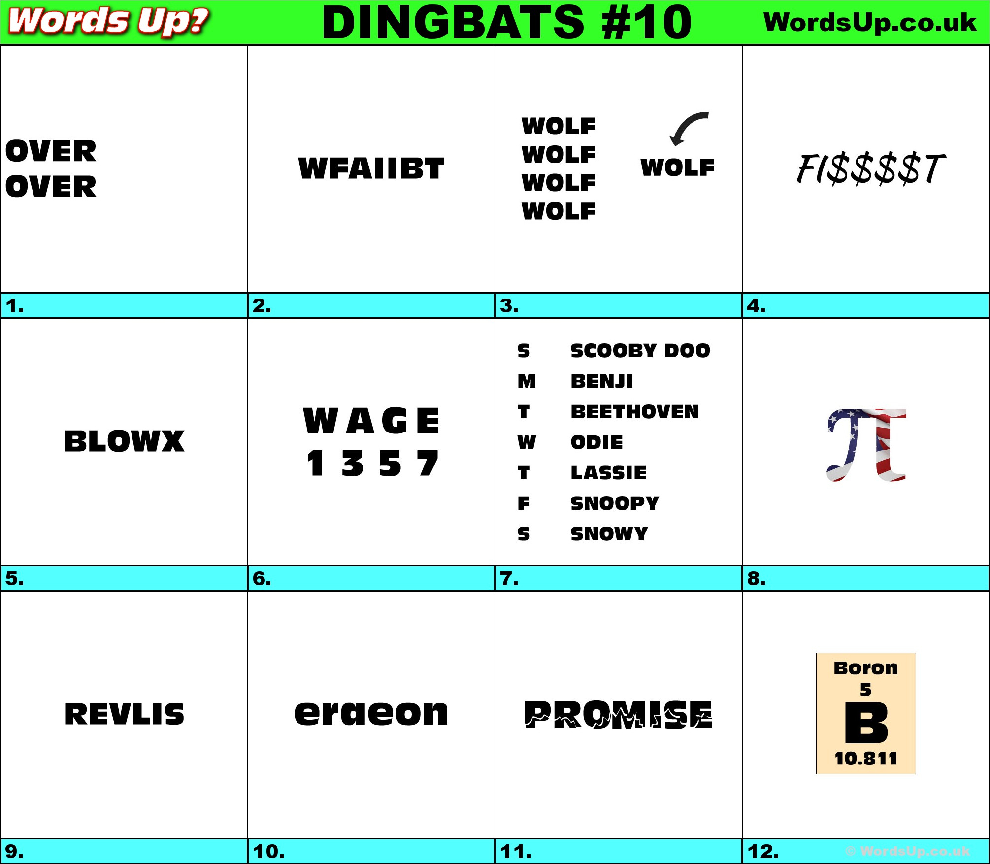 Dingbats Quiz 1 Find The Answers To Over 710 Dingbats Printable 