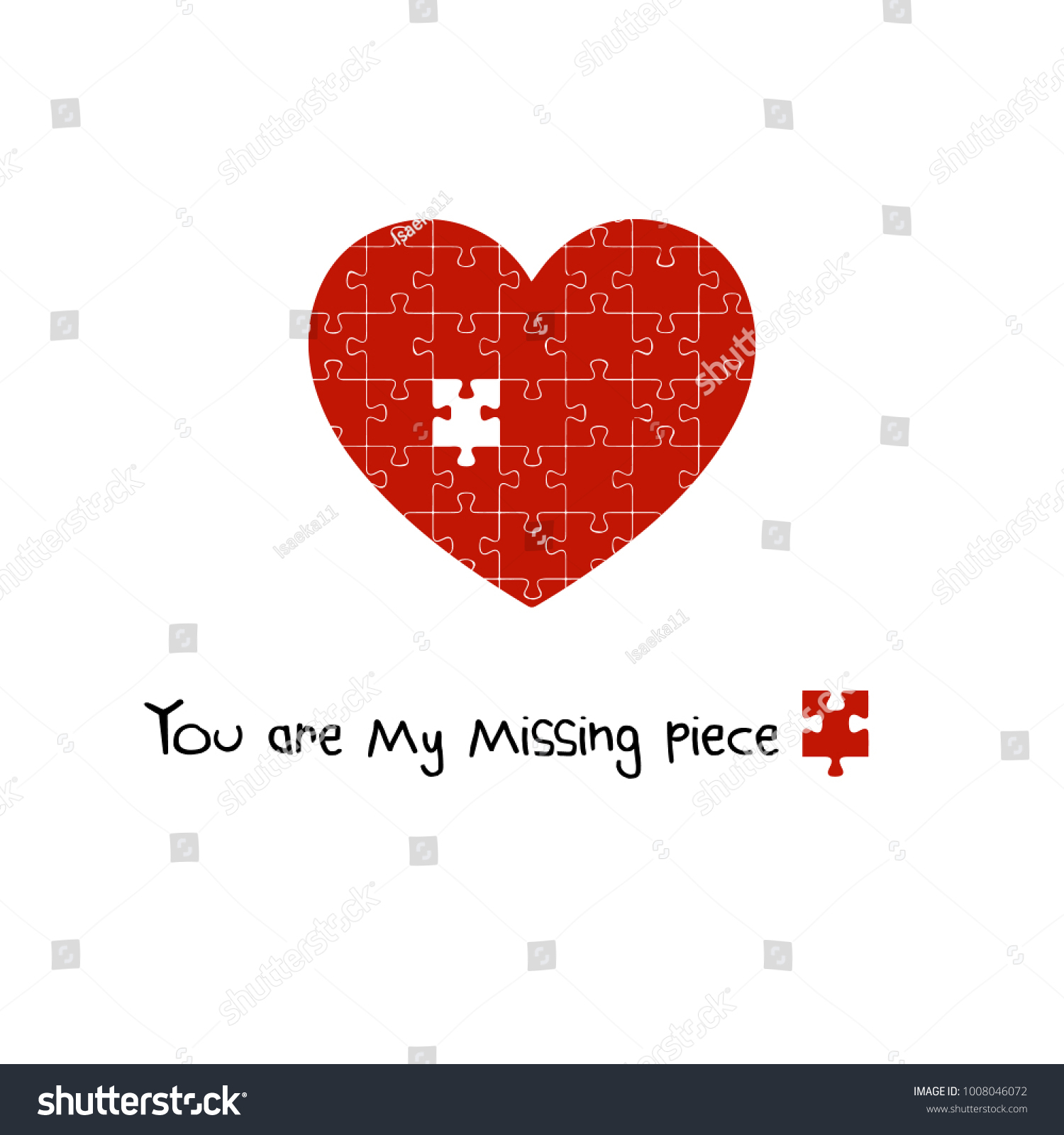 You My Missing Piece Puzzle Heart Stock Vector (Royalty Free - Print My Puzzle