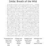 Zelda: Breath Of The Wild Word Search   Wordmint   Zelda Crossword Puzzle Printable